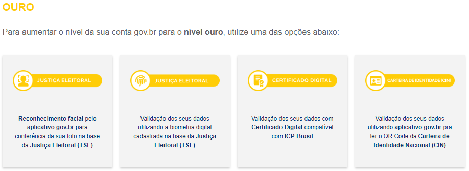 Aumentar nível conta Gov: Ouro